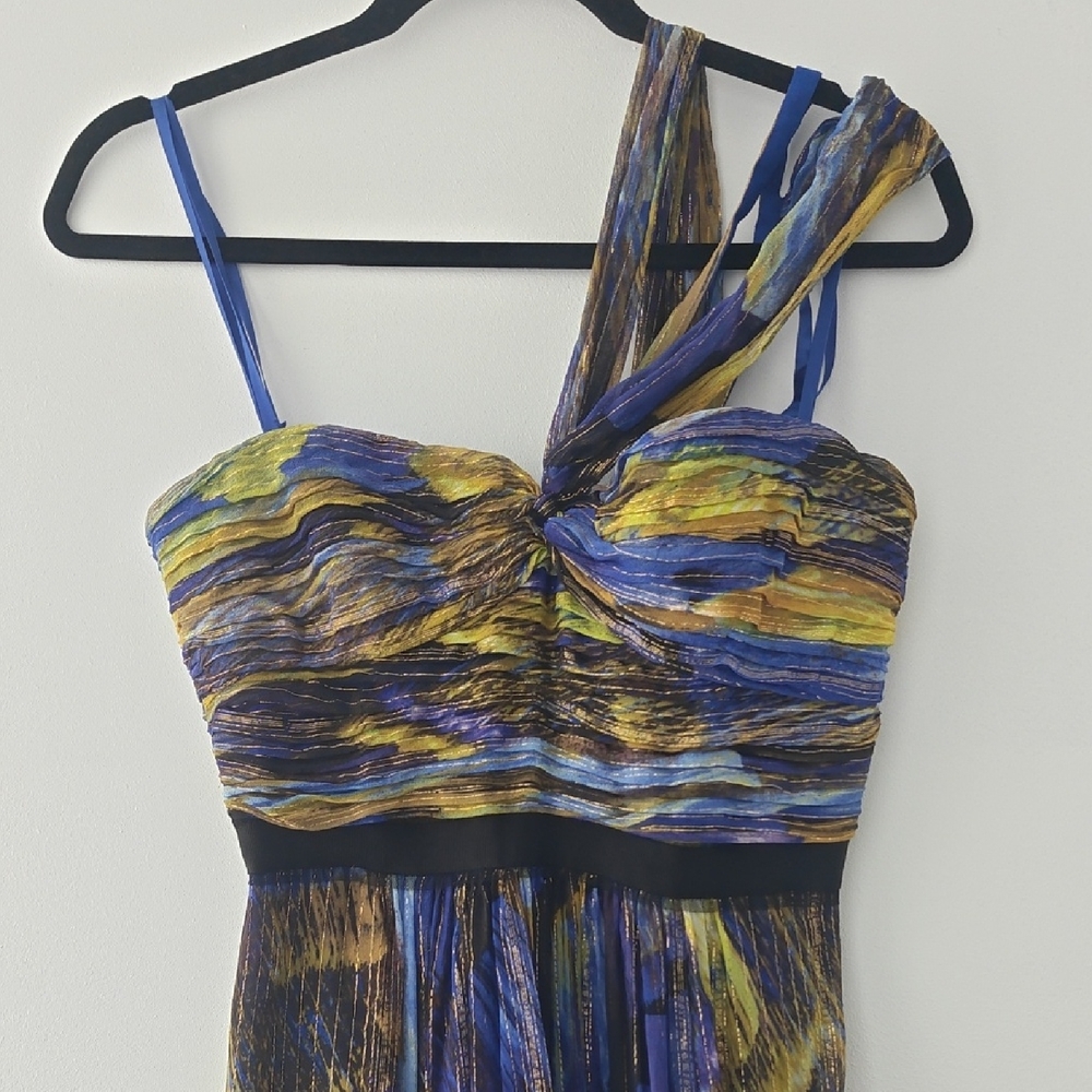 BCBGMaxAzria Silk Metallic Inga Maxi Dress NWOT - Picture 4 of 7